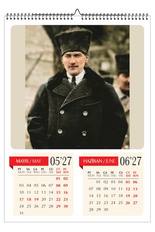 2027 Mustafa Kemal Atatürk Duvar Takvimi-a3 Ebat-6 Sayfa Fotoğraf Kağıdına Baskılı-atatürk İmzalı Pvc Kapaklı Diğer