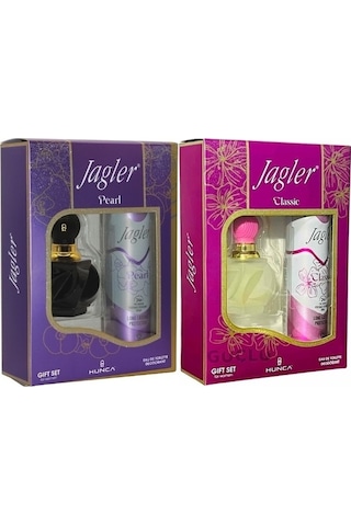 Jagler Classic + Pearl Kadın Parfüm EDT 2 x 60 ML + Classic + Pearl Kadın Sprey Deodorant 2 x 150 ML
