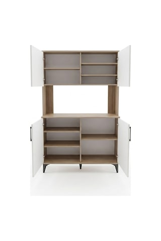 Kobos Kahve Köşesi Çok Amaçlı Mutfak Dolabı 120cm Sp02349 Bej