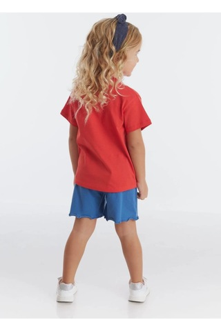 Minnie Mouse Lisanslı Kırmızı Pamuk Kız Çocuk T-shirt Mn19489 Kırmızı