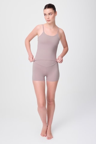 Hıghrıse Comfortflex Yüksek Bel Atletik Spor & Aktif Yaşam Şortu-2829 Bej