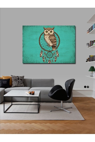 Kanvas Tablo Baykuş Ve Rüya Kapanı 50cmx70cm