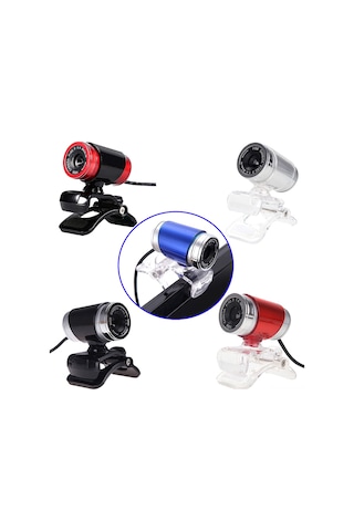 Yaleker Usb 2.0 Web Kamerası, Gürültü Engelleme Mikrofonlu, 300.000 Piksel, 360 Dönebilen, Otomatik Beyaz Dengesi, Masaüstü Ve Dizüstü Bilgisayarlar İçin, Siyah-kırmızı