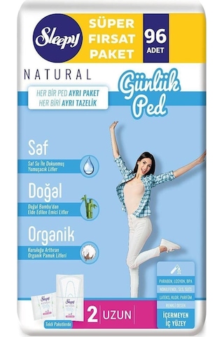 Sleepy Natural Günlük Ped Uzun 3x32 Adet