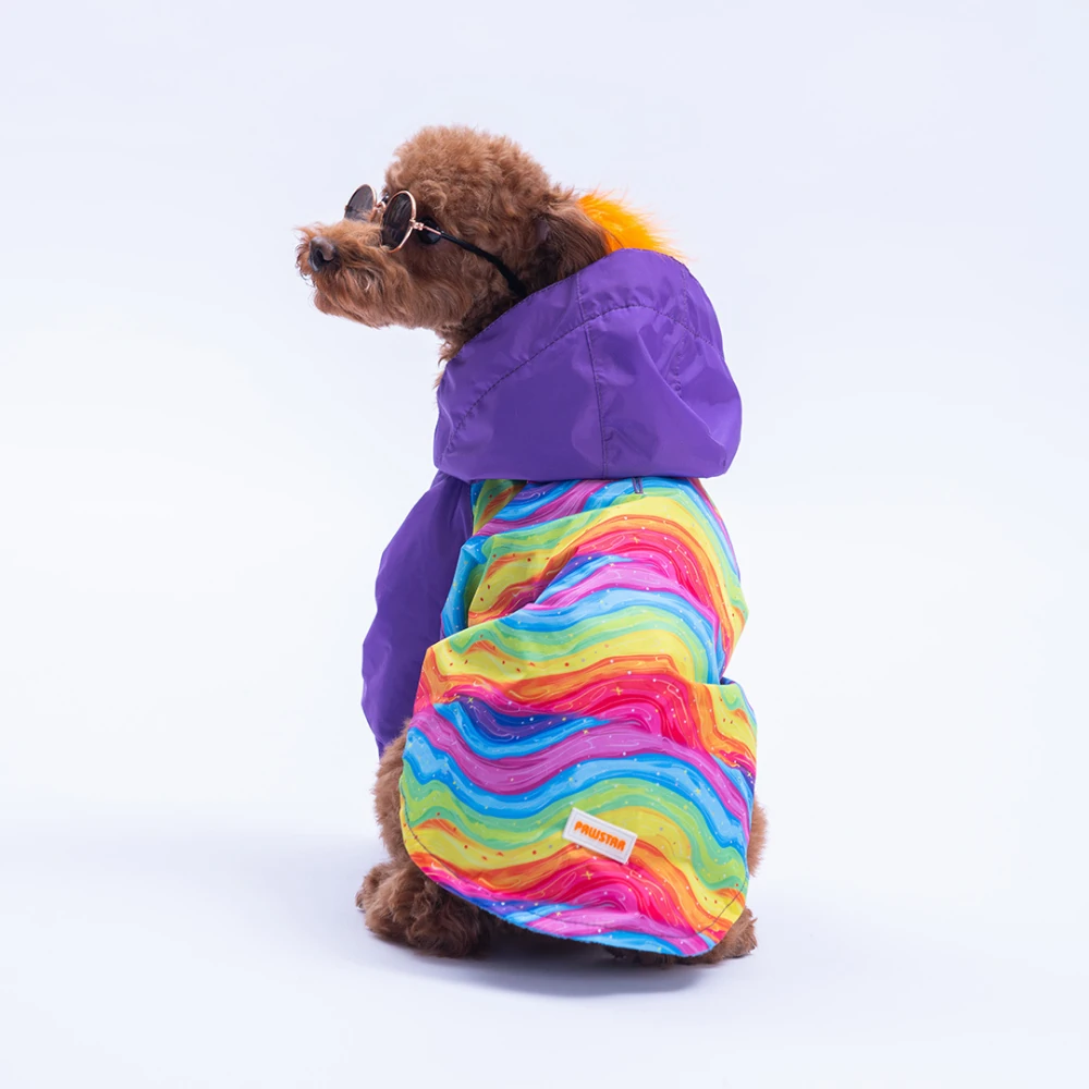 Rio Rainbow Polarlı Kedi Köpek Yağmurluk