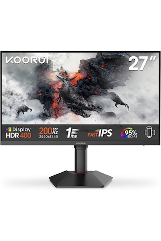 Koorui G2722P 27" 1 MS 2K Pivot Ips 200 Hz Oyuncu Monitörü Teşhir