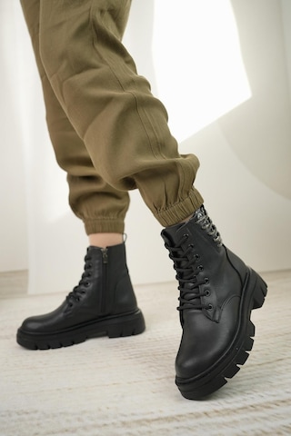 Nesil Shoes Fncy 206 Siyah Fermuarlı Kadın Bot-siyah Siyah