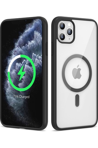 Zore Apple Uyumlu iPhone 11 Pro Max Kılıf Magsafe Wireless Şarj Özellikli Silikon Ege Kapak - Açik Mavi