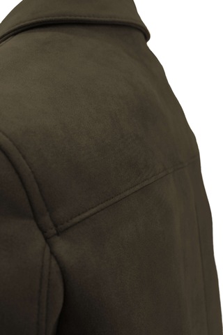 İgs Haki Süet Görünümlü Erkek Mont Modern Şehir Stili-23989