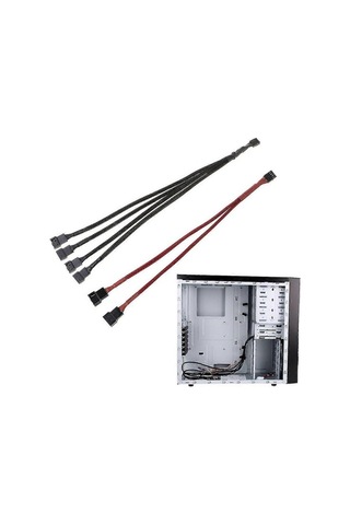 Ebitda Yüksek Kaliteli 4-pin Pwm Fan Splitter Hub Uzatma Adaptörü İle Etkili Soğutma, 3 Fan Bağlama, Siyah Kablo