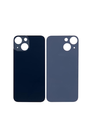 Apple Uyumlu iPhone 13 Mini Logolu Arka Pil Batarya Kapağı, Lens Hariç. Siyah