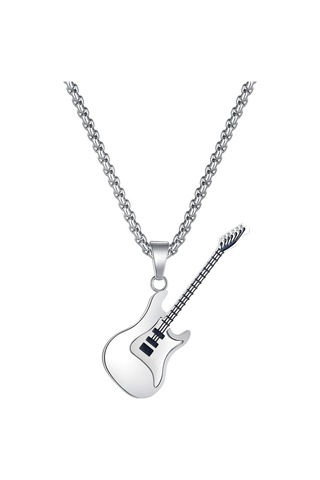 Relaxed Kişiselleştirilmiş Moda Avrupa Ve Amerikan Hip-hop Paslanmaz Çelik Gitar Kolye Titanyum Çelik Kolye-çelik Renk