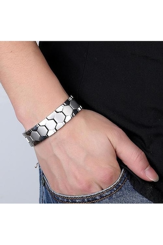 Erkek Anyon Manyetik Enerji Bilezik 316l Paslanmaz Çelik Sağlık Bilezik Altın - Gold