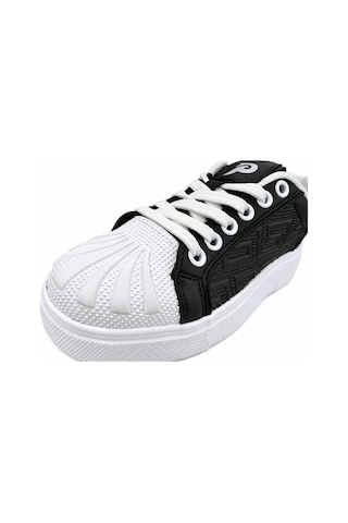 Papucumun Dünyası Poiz Unisex Kalın Tabanlı Retro Court Sneaker Beyaz - Siyah