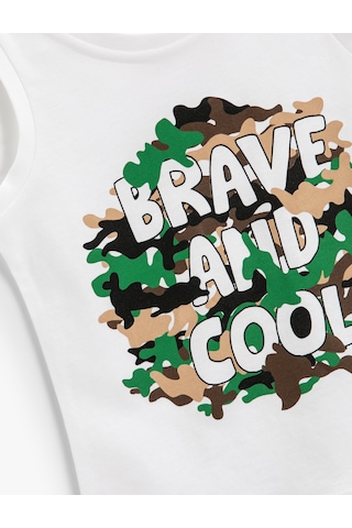 Koton Kolsuz Baskılı Atlet Pamuklu Beyaz 2smb30006tk