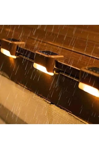 Besthome1 Dış Mekan Güneş Enerjili Basamak Lambası, Ip65 Su Geçirmez Led Bahçe Duvar Merdiven Işığı, 4'lu Paket, Beyaz Kasa Sı Beyaz