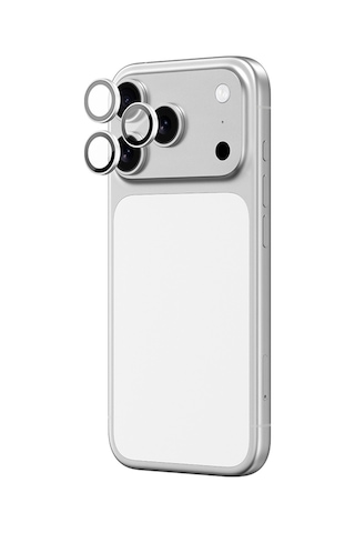 Apple Uyumlu iPhone 17 Pro Max Amazingthing Anti Reflective Kamera Lens Koruyucu Uygulama Aparatlı Gümüş