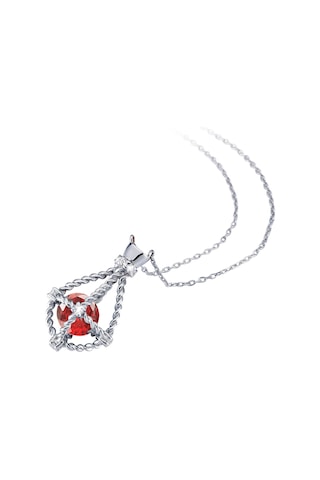 Pırlanta Lilarote Yakut Taşlı Gümüş  Kolye