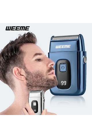 Fochsia Weeme Erkekler İçin Elektrikli Tıraş Makinesi Wm-306 Mavi Usb Şarj Lcd Ekran Hediye