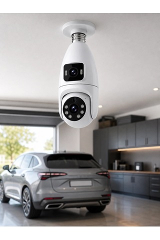 Mey İthalat 360 Ev İzleme Wi-fi Çift Lens Akıllı Ampul Kamera