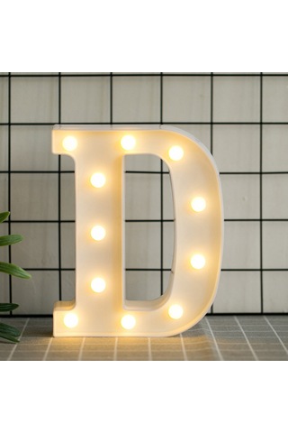 Mufunye Led Harf Lambası D - Pvc Isıtıcı Beyaz Işık, Ev Dekorasyonu, Özel Etkinlikler, Duvar Veya Masaüstü, Pil Gerektirir Pil Dahil Değil Diğer