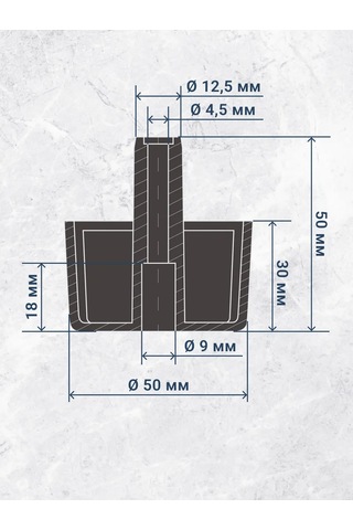 Smikov Şaftlı 4 Adet Mobilya Ayak Desteği 445442073 Siyah