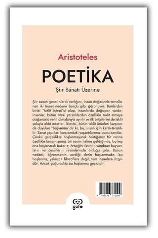 Poetika - Şiir Sanatı Üzerine - Aristoteles - Gufo Yayınları