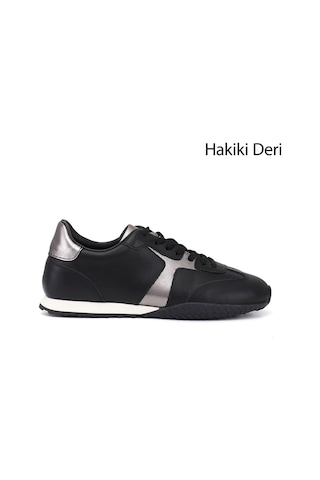 Gönderi(R) Gönderi R Kadın Siyah Lastik Bağcıklı Hakiki Deri Sneaker Ddza83742148