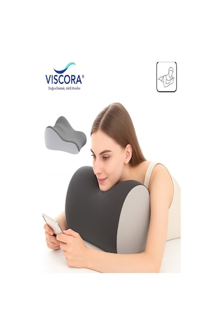 Vıscora Çok Amaçlı Ortopedik Bel Minderi Visco,-yıkanabilir Kılıf Ofis/ev Gri
