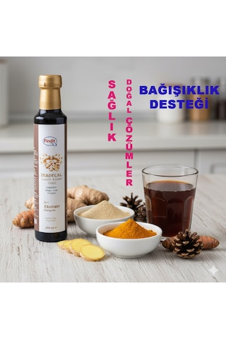 Findit Zerdecal Zencefil Kozalak Özleri, Sıvı Ekstrakt Karışımı, Doğal Bitkisel Destek 250ml