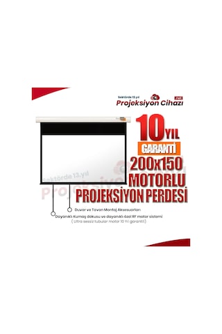 Sanper Sp-2050 200X150 Motorlu Projeksiyo Perdesi 2 Ad. Kumandalı