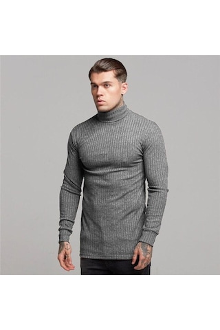 Erkek Orta Boyun Örme Kazak Kore Tarzı Katı Yarım Balıkçı Yaka Uzun Kollu Tişört Sıcak Satış Casual Tops Beyaz