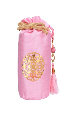 Tafta Seccade Ve İnci Vavlı Tesbih Şantuk Keseli Set Pembe