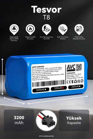 Tesvor T8 3200mah Robot Süpürge Bataryası K.k