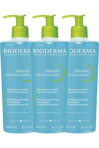 Bioderma Sebium Karma ve Yağlı Ciltler İçin Yüz Yıkama Yıkama Jeli 3 x 500 ML
