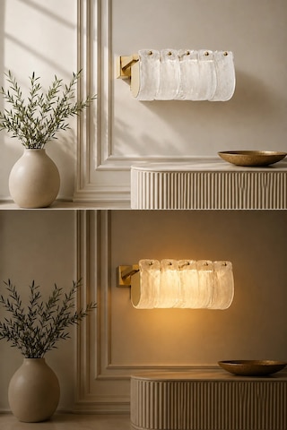 Premıum Eskitme Gold Cam Taşlı Led Aplik 3 Renk Dekoratif Duvar Aydınlatması 8w