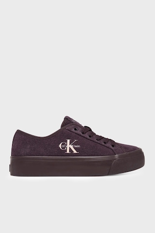 Calvin Klein Deri Karışımlı Logolu Sneaker Ayakkabı Hw0hw03088vh2 Bayan Ayakkabı Hw0hw03088 Vh2 Mürdüm