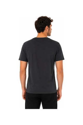 Tommy Life Erkek Siyah Bisiklet Yaka Tshirt