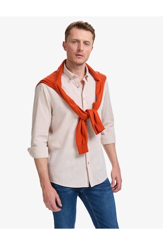 Pierre Cardin Erkek Bej Gömlek Desenli 50325356-vr011