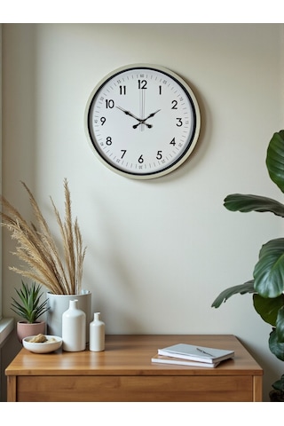 Mcg 36 Cm Krem Dekoratif Duvar Saati Çok Renkli 25223889