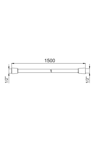 Adell Utra Flex Duş Hortumu - Parlak Krom- 150 Cm. 1/2-1/2 15757021