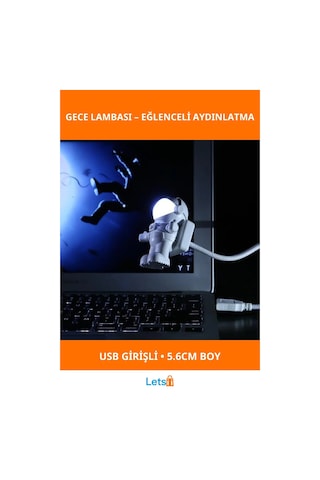 Astronot Usb Gece Lambası Sevimli Aydınlatma Çok Renkli