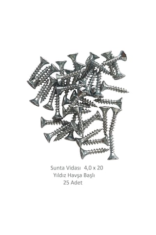 Adilon Sunta Vidası, 4,0 X 20 Mm, 25 Adet, Yhb Vida 4 x 20