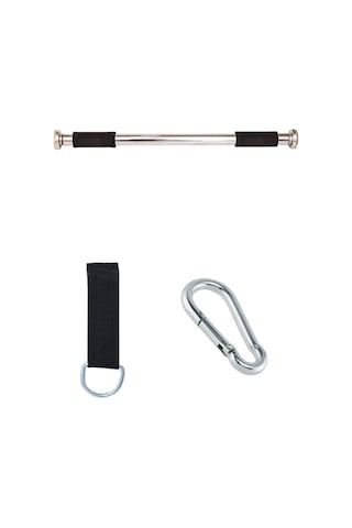 53 Cm x 20 Cm Çocuk Kırmızı Boks Torbası + Barfiks Asma Demiri Kırmızı