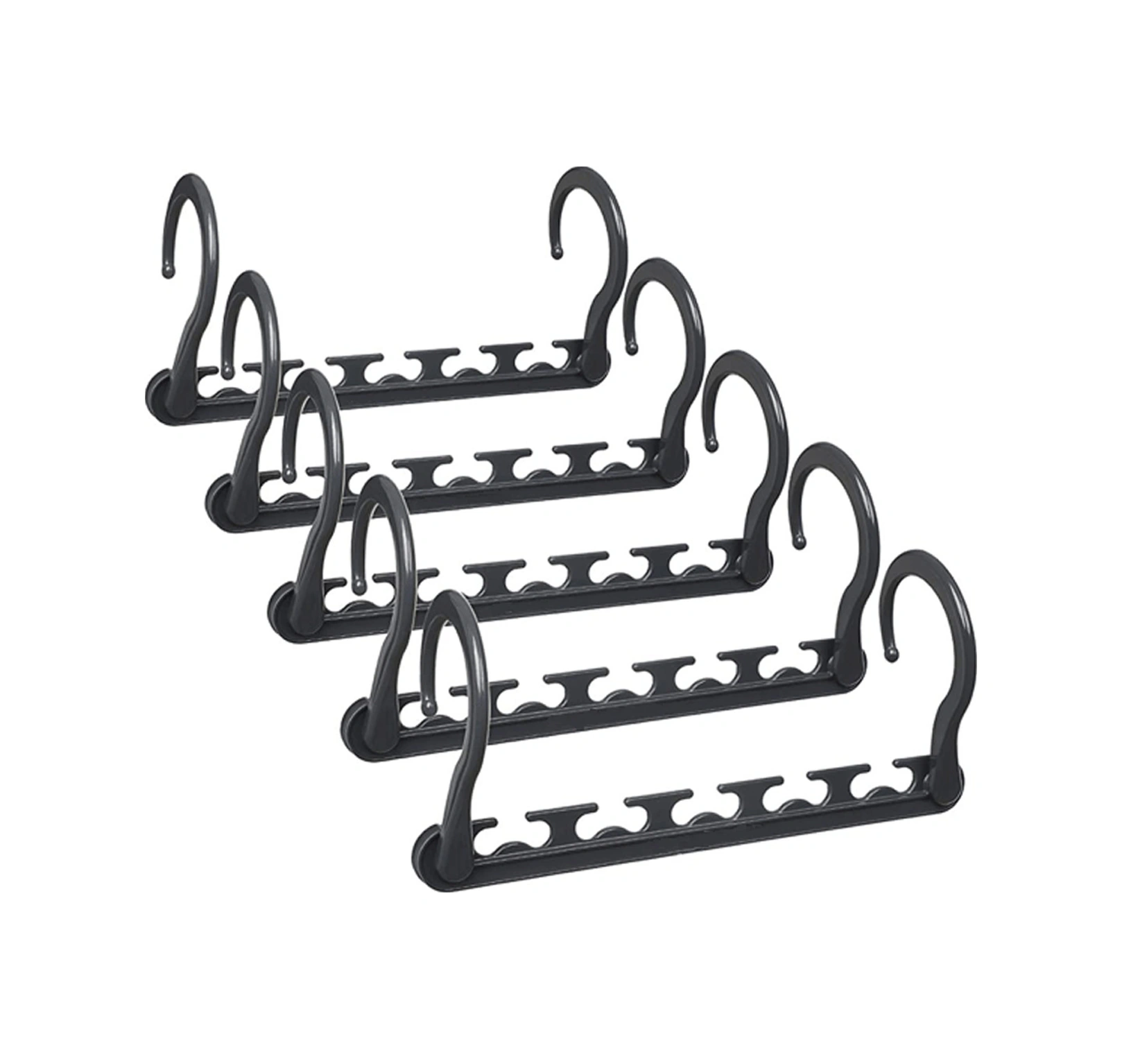 Dofolink Siyah Abs Çok Amaçlı Katlanabilir Seyahat Çadırı, 5 Delikli Uzunluk Tasarımı, 360 Döner, Güçlü Askı, 5 Adet Paket Siyah