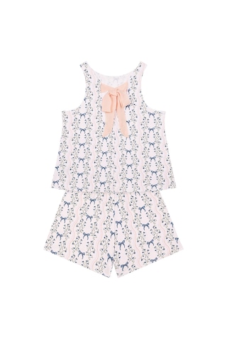 Denokids Kurdele Bahçesi Boyunda Kurdele Detaylı Şortlu Set