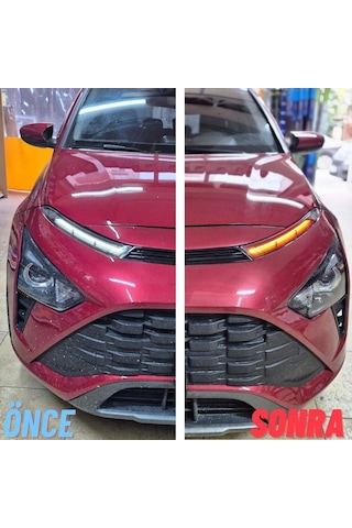 Hyundai Bayon Gündüz Farı Sticker Seti Kırmızı 2021-2024