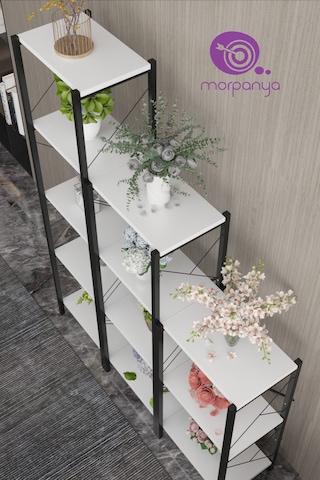 Morpanya Arveni Metal Çiçeklik Saksılık 3 Bölmeli Bahçe Balkon Çiçeklik R 001