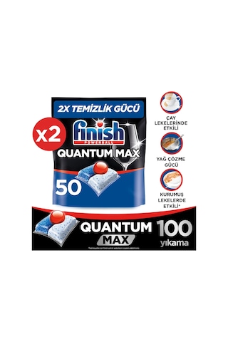 Finish Quantum Max Bulaşık Makinesi Deterjanı Kapsül Tablet 100 Adet 2x50