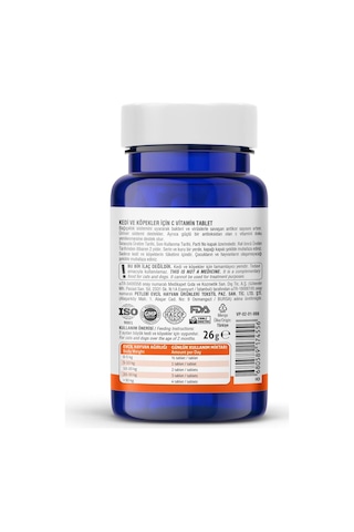 Vet's Plus C Vitamin Kedi ve Köpekler İçin Vitamin Tablet 75'li
